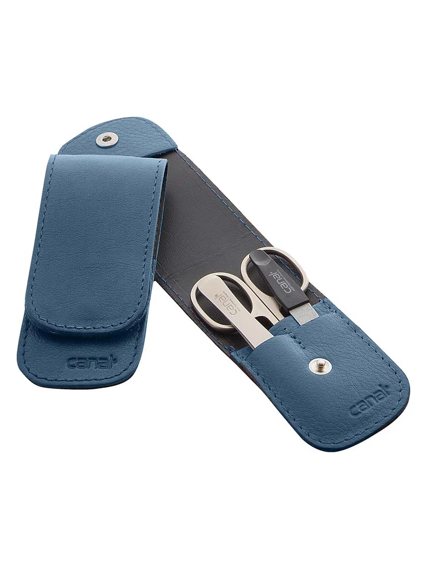 CANAL | Stecketui mit Druckknopf 3-teilig (Blau) 5376 | 